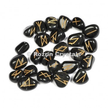 Black Agate Rune Set