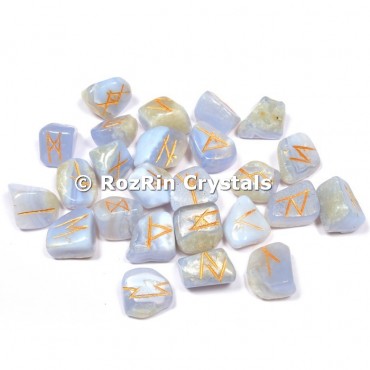 Blue lace Agate  Rune Set