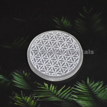 Flower Of Life Healing Selenite Charging plate