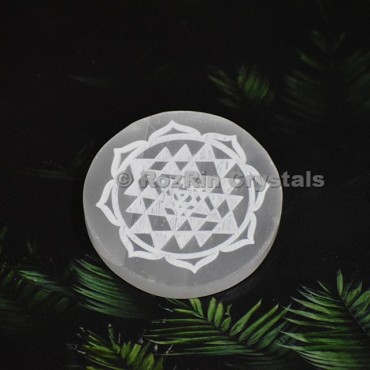 Selenite Sri Yantra Healing Charging Plate Charging Plate