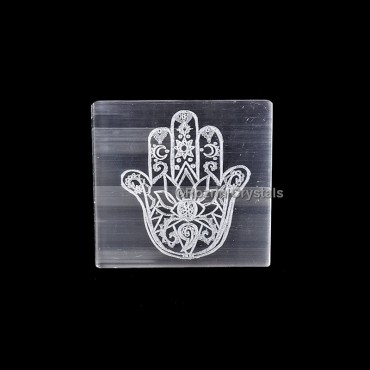 Square Selenite Hamsha Charging Plate