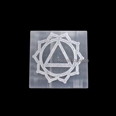 Solar Plexus Square Selenite Charging Plate