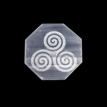 Choko Reiki Faceted Selenite Charging Plate