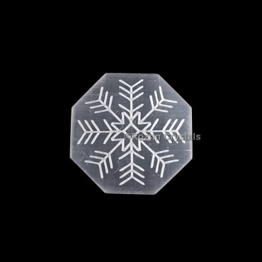 Leaf Design Selenite Charging Plate