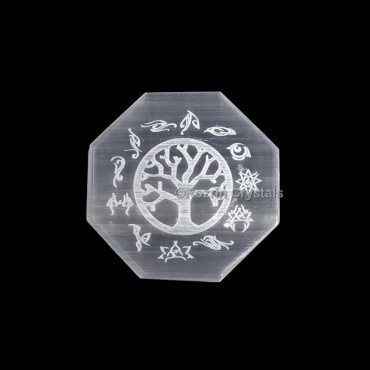 Tree of life with Symbol Selenite Charging Plate