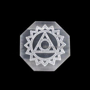 Throat Chakra Faceted Selenite Charging Plate