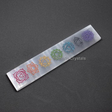 Chakra Selenite Stick  Charging Plate