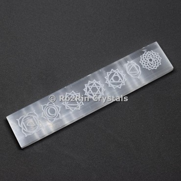 Chakra Symbol Square Shape Stick Selenite Charging Plate