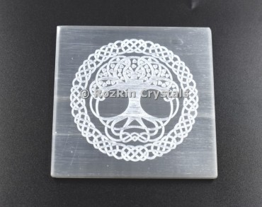 Tree Of Life With Round Engraving Charging plate