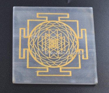 Sri Chakra Selenite Charing Plate