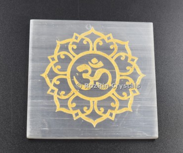 Selenite Om Charging Plate