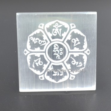 Om Main Padme Selenite Charging Plate