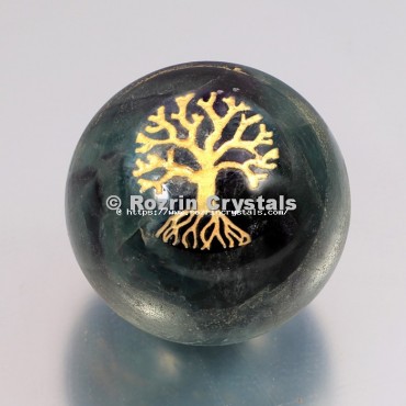 Crystal Ball Fluroite Tree Of Life Spheres