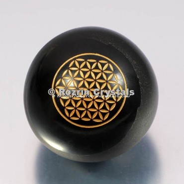 Black Obsidian Flower of life Spheres