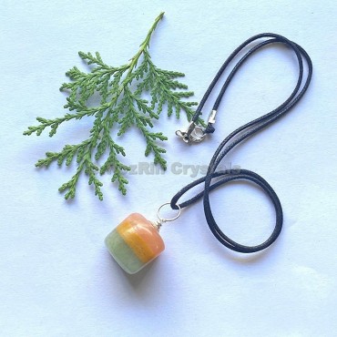 Peach Yellow Green Tumbled Stone Necklace