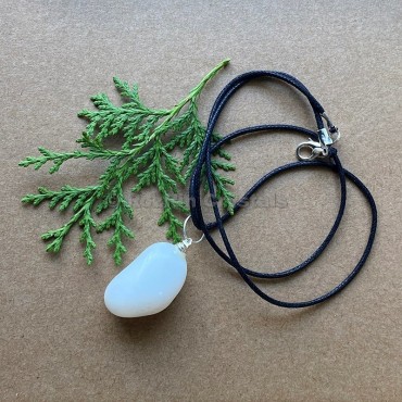 White Quartz Tumbled Stone Necklace