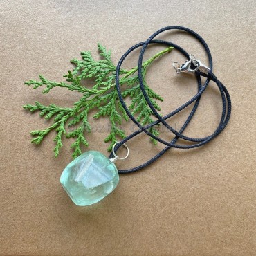 Green Fluorite Tumbled Stone Necklace