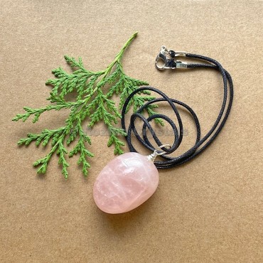 Rose Quartz Tumbled Stone Necklace