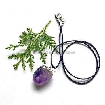 Amethyst Tumbled Stone Necklace