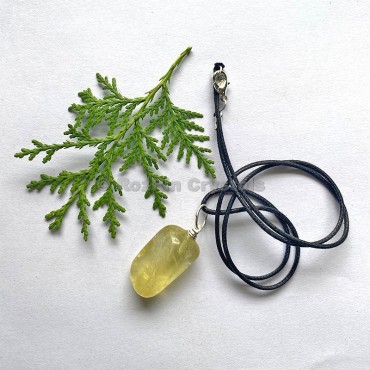 Lemon Quartz Tumbled Stone Necklace