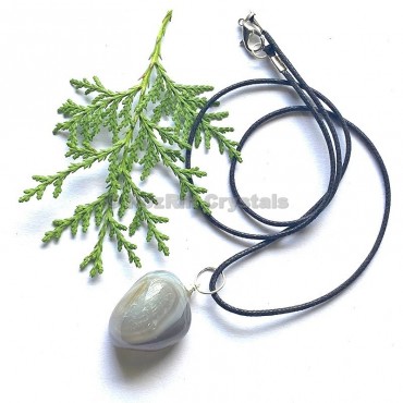 Grey Agate Tumbled Stone Necklace