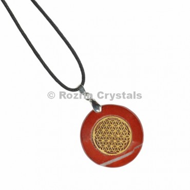 Red Jasper Flower Of Life Pendant