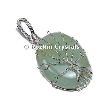 Green Aventurine Tree  Of Life Pendant