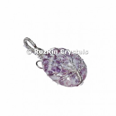 Lepidolite Tree Of Life Pendant