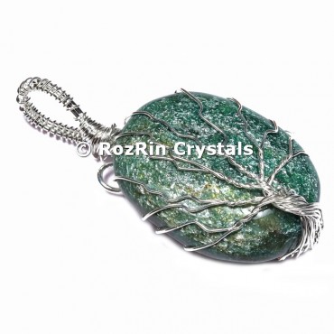 Green Jade  Tree Of Life Pendant