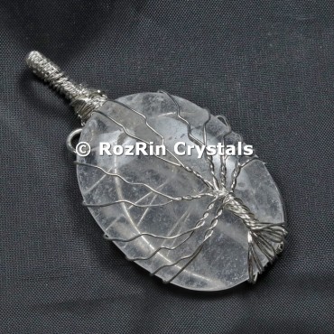 Crystal Quartz Tree Of Life Pendant