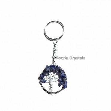 Blue Aventurine Flower Of Life Keychain