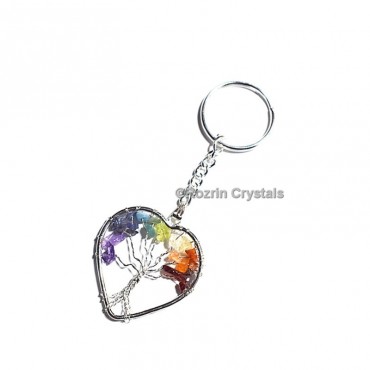 Chakra Tree Of Life Heart Keychain