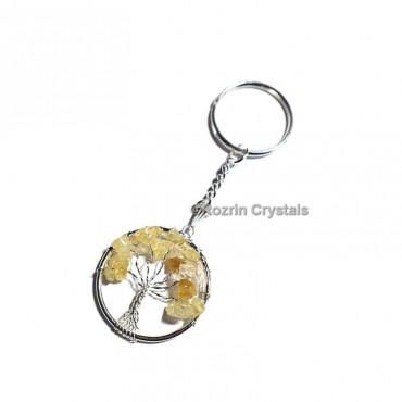 Citrine Tree Of Life Keychain