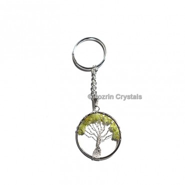 Peridot tree Of Life  Key Chain