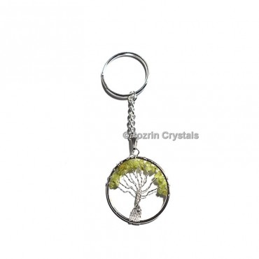 Peridot tree Of Life  Key Chain