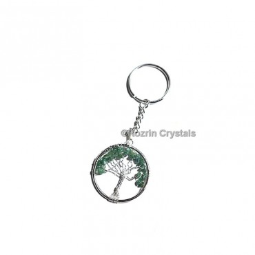 Green Jade  Tree Of Life Keychain