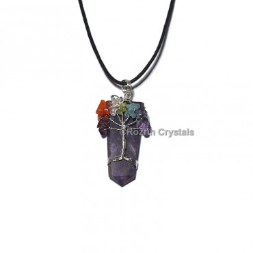 Amethyst Tree Of Life Pendant Pencil Pendant