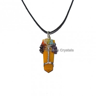 Yellow Aenturine Tree Of Life Pendant Pencil Pendant