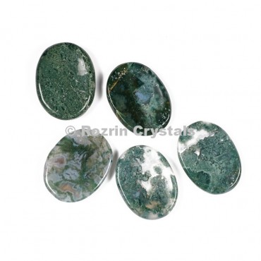 Moss Agate Worry Stone