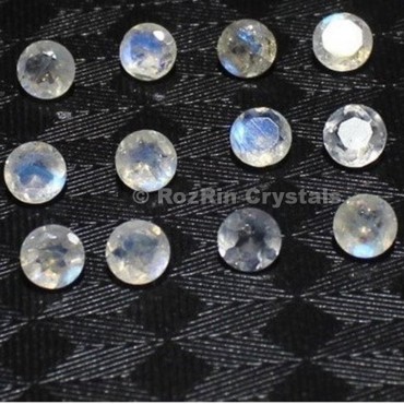 Natural Rainbow Moonstone Faceted Gemstone, 5 mm Rainbow Color Calibrated Natural Gemstone Round Shape