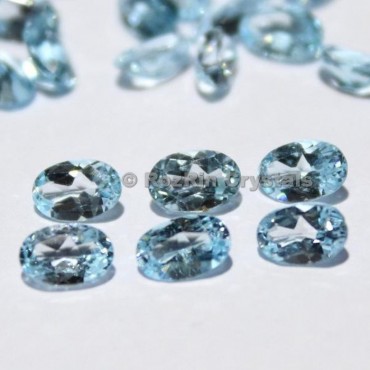 Sky Blue Topaz Oval Faceted Gemstone  Topaz Cut Stone Loose Topaz Gemstone  6x4 mm Oval  Loose Sky Color Faceted