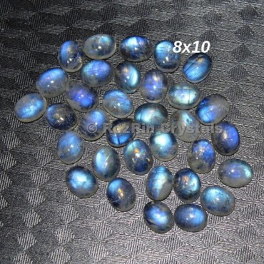 Wholesale Lot Natural Rainbow Moonstone Smooth Oval Cabochon Lot,Rainbow Moonstone Gemstone, 5x7mm to 12x16mm Multi Fire Calibrated Cabochon