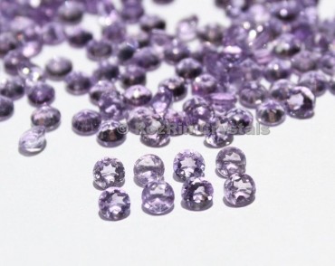 Natural Amethyst Faceted Gemstone, 4 mm Purple Color Calibrated Natural Amethyst Gemstone Round Shape