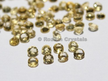 Natural Citrine Faceted Gemstone, 4 mm Yellow Color Calibrated Natural Citrine Gemstone Round Shape