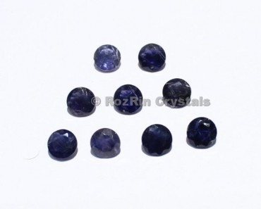 Natural Iolite Faceted Gemstone 7 mm Blue Color Calibrated Natural Gemstone Round Shape