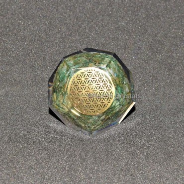 Orgone Green Jade Flower Of Life Healing Dodecahedron