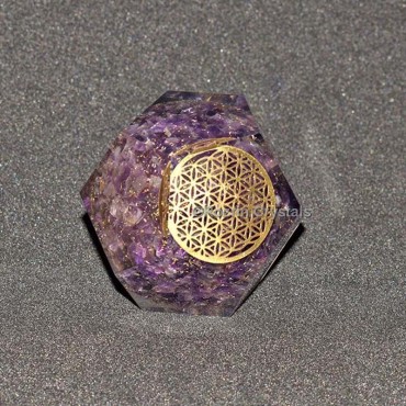 Orgone Amethyst  Flower Of Life Healing Dodecahedron