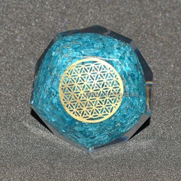 Orgone Aqumarine  Flower Of Life Healing Dodecahedron