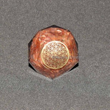 Orgone Red Jasper  Flower Of Life Healing Dodecahedron