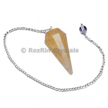 Yellow Quartz 12 Faceted Pendulums